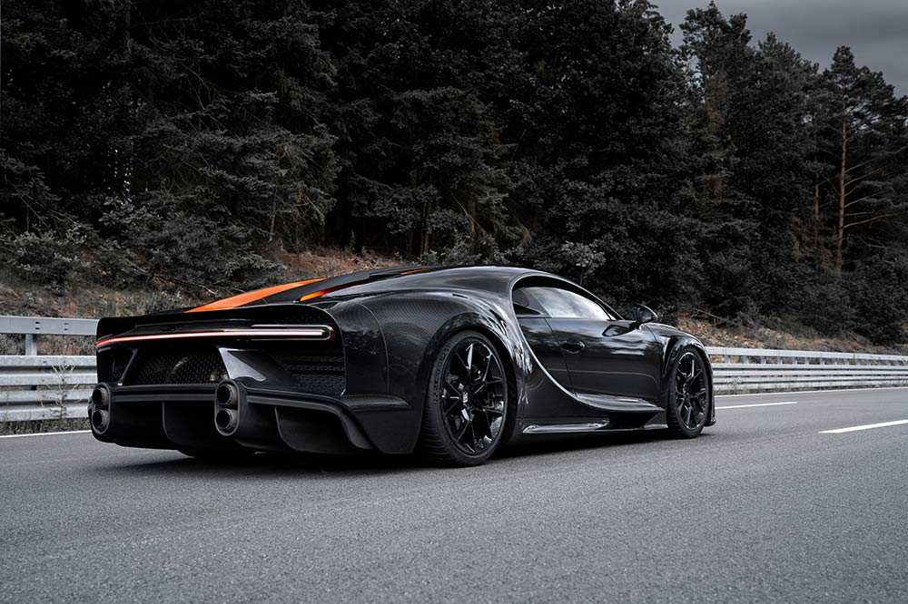 Das Topspeed-Highlight 2019 1 Vorserienfahrzeug eines neuen Bugatti Chiron Derivats
